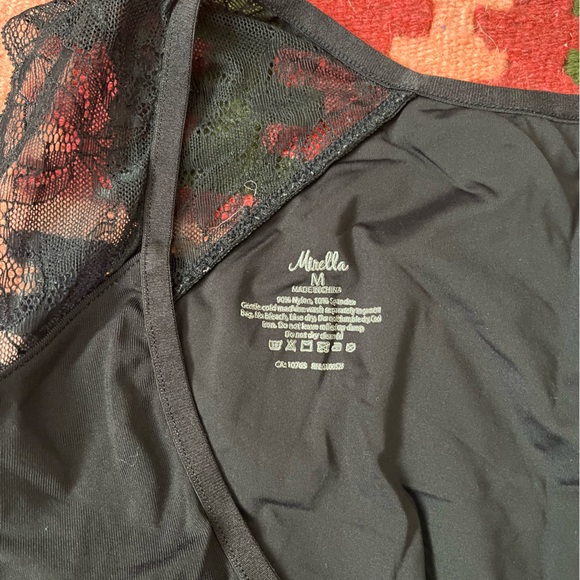 Mirella lace cap sleeve low v-back black ballet leotard Medium - Picture 5 of 6